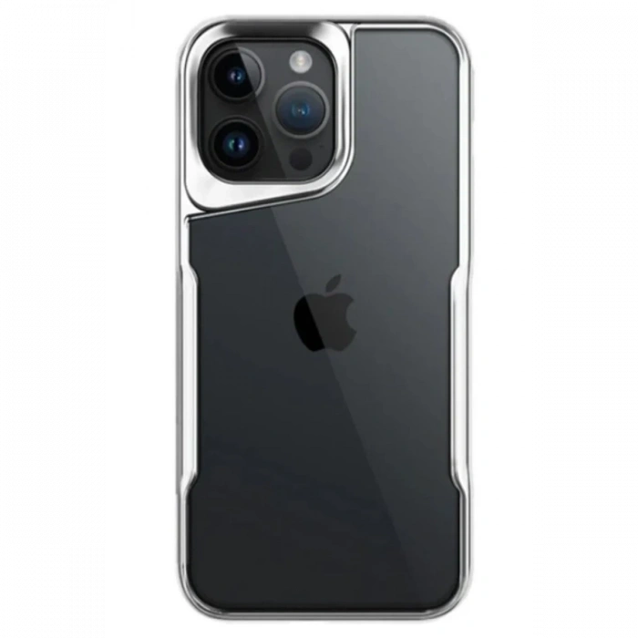 Mey İthalat®   iPhone 14 Pro Max Kılıf Boyi Silikon Kapak - Gümüş