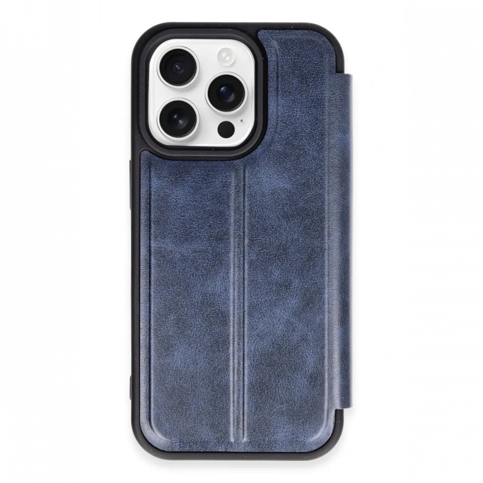Mey İthalat®   iPhone 14 Pro Max Kılıf Flip Cover - Lacivert
