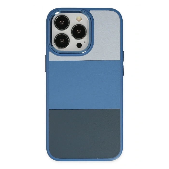 Mey İthalat®   iPhone 14 Pro Max Kılıf King Kapak - Açık Mavi-Lacivert