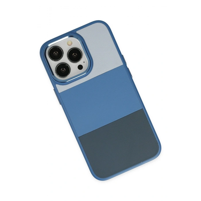 Mey İthalat®   iPhone 14 Pro Max Kılıf King Kapak - Açık Mavi-Lacivert