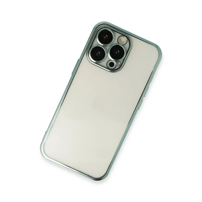 Mey İthalat®   iPhone 14 Pro Max Kılıf  Lensli Silikon - Yeşil