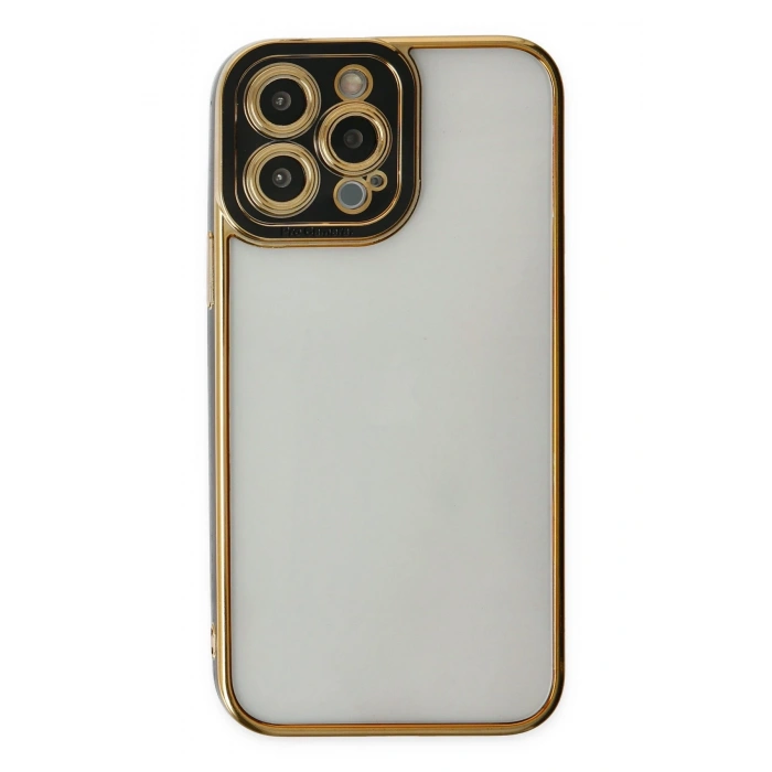 Mey İthalat®   iPhone 14 Pro Max Kılıf Liva Lens Silikon - Siyah
