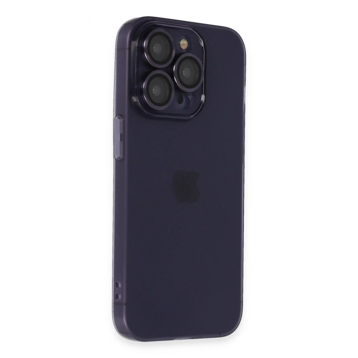 Mey İthalat®   iPhone 14 Pro Max Kılıf Luko Lens Silikon - Siyah
