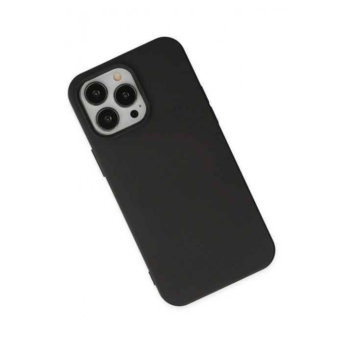 Mey İthalat®   iPhone 14 Pro Max Kılıf Nano içi Kadife Silikon - Siyah