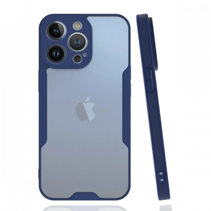 Mey İthalat®   iPhone 14 Pro Max Kılıf Platin Silikon - Lacivert