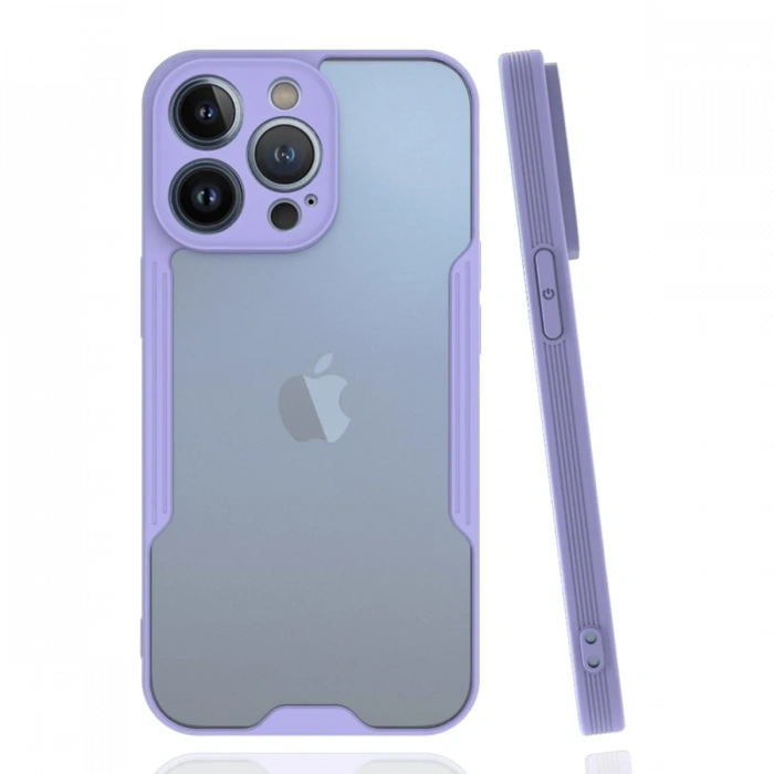 Mey İthalat®   iPhone 14 Pro Max Kılıf Platin Silikon - Lila