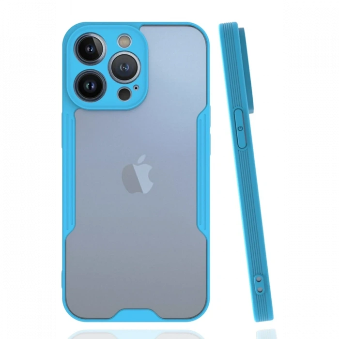 Mey İthalat®   iPhone 14 Pro Max Kılıf Platin Silikon - Mavi
