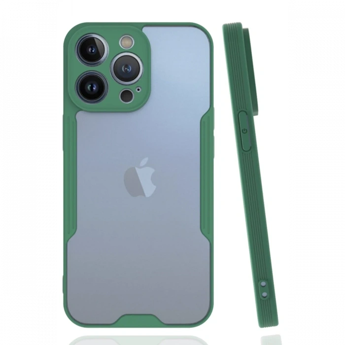 Mey İthalat®   iPhone 14 Pro Max Kılıf Platin Silikon - Yeşil