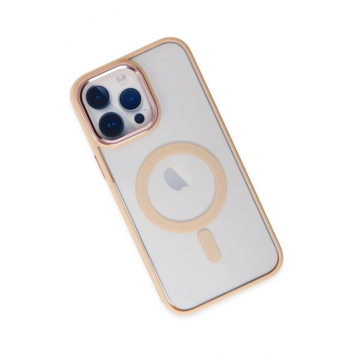 Mey İthalat®   iPhone 14 Pro Max Kılıf Room Magneticsafe Silikon - Pudra