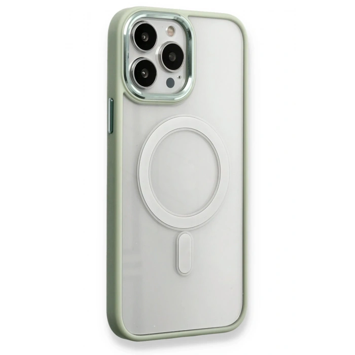 Mey İthalat®   iPhone 14 Pro Max Kılıf Room Magneticsafe Silikon - Su Yeşili