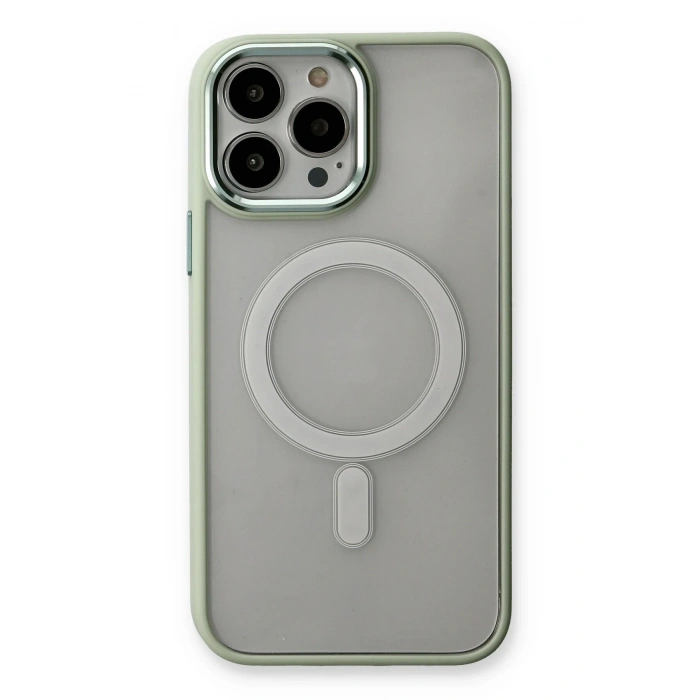 Mey İthalat®   iPhone 14 Pro Max Kılıf Room Magneticsafe Silikon - Su Yeşili