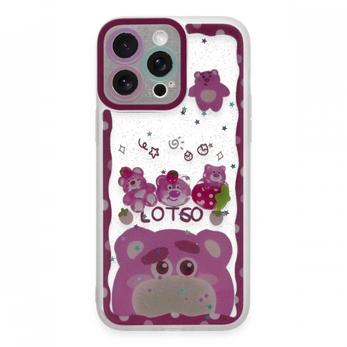 Mey İthalat®   iPhone 14 Pro Max Kılıf Sweet Desenli Silikon Kapak - Pembe