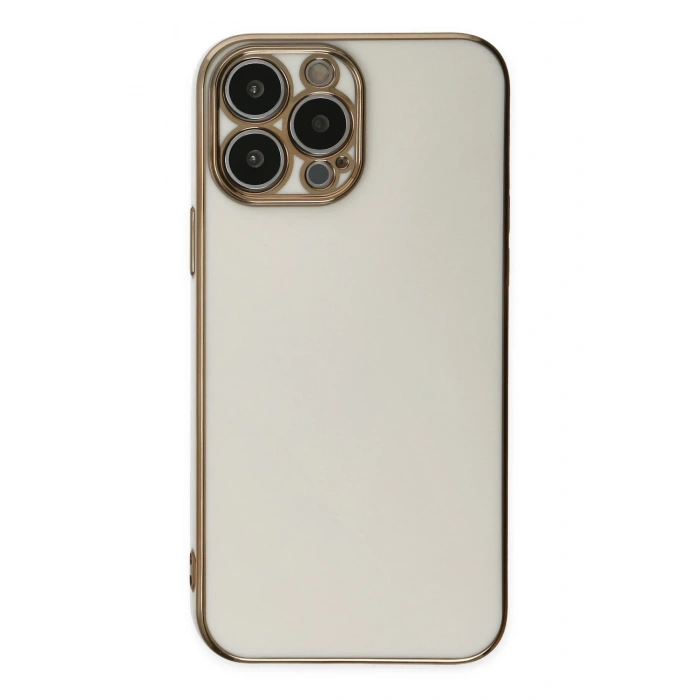 Mey İthalat®   iPhone 14 Pro Max Kılıf Volet Silikon - Beyaz