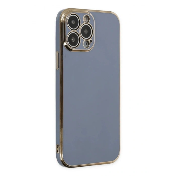 Mey İthalat®   iPhone 14 Pro Max Kılıf Volet Silikon - Mavi