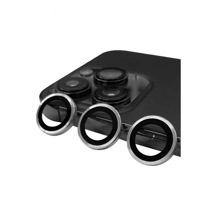 Mey İthalat®   iPhone 14 Pro Max Raze Metal Kamera Lens - Gümüş