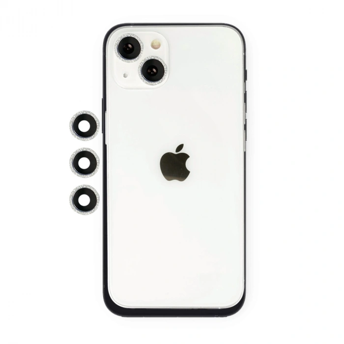 Mey İthalat®   iPhone 14 Shine Kamera Lens - Gümüş