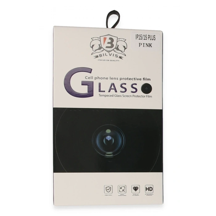 Mey İthalat®   iPhone 15 Bilvis Titan Kamera Lens - Pembe