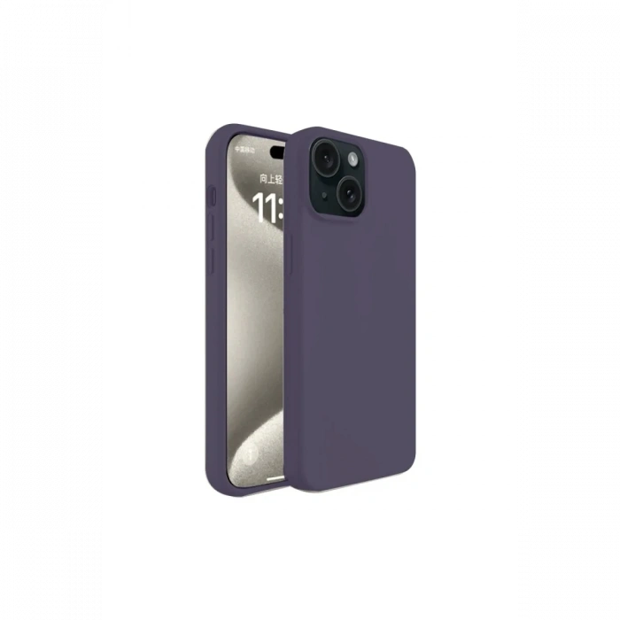 Mey İthalat®   iPhone 15 Kılıf First Silikon - Mürdüm