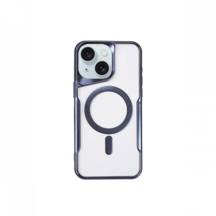 Mey İthalat®   iPhone 15 Plus Kılıf Boyi Magsafe Silikon Kapak - Lacivert