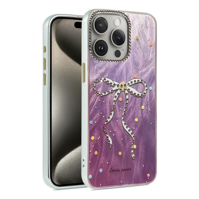 Mey İthalat®   iPhone 15 Pro Kılıf Blade Aynalı Desenli Kapak - Desen 1
