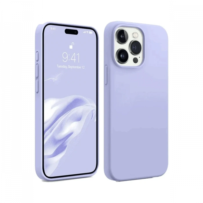 Mey İthalat®   iPhone 15 Pro Kılıf First Silikon - Lila