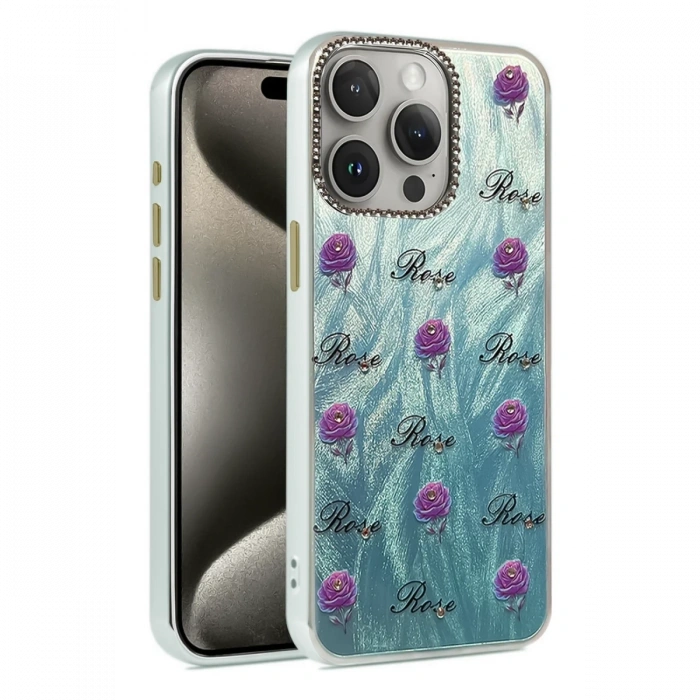 Mey İthalat®   iPhone 15 Pro Max Kılıf Blade Aynalı Desenli Kapak - Desen 9
