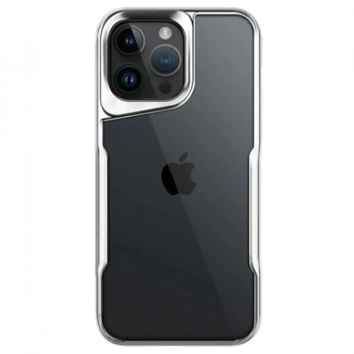 Mey İthalat®   iPhone 15 Pro Max Kılıf Boyi Silikon Kapak - Gümüş