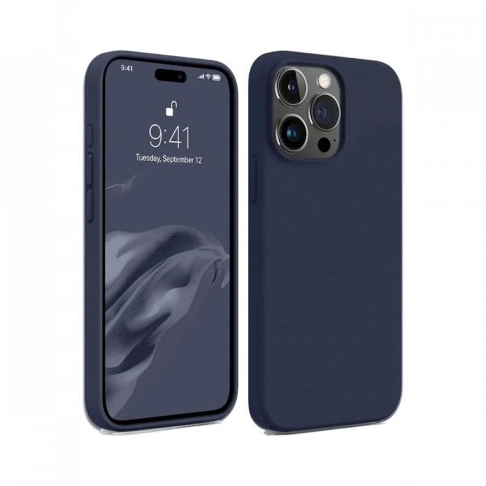 Mey İthalat®   iPhone 15 Pro Max Kılıf First Silikon - Lacivert