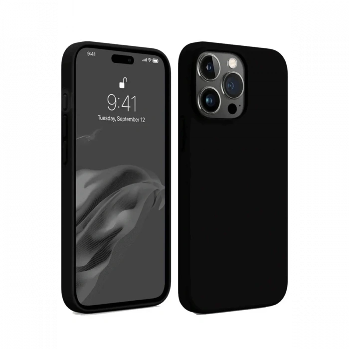 Mey İthalat®   iPhone 15 Pro Max Kılıf First Silikon - Siyah