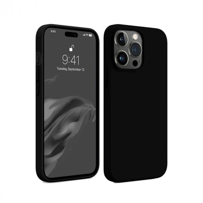 Mey İthalat®   iPhone 15 Pro Max Kılıf First Silikon - Siyah