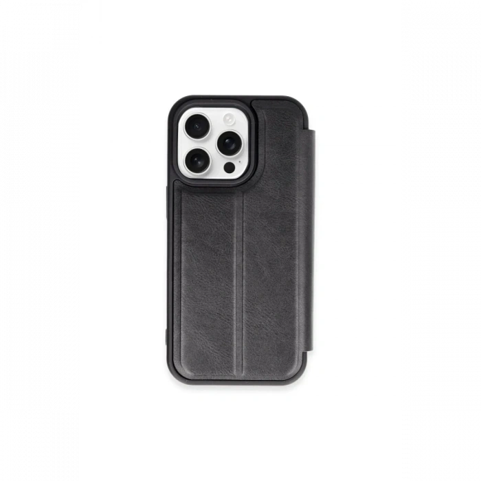 Mey İthalat®   iPhone 15 Pro Max Kılıf Flip Cover - Siyah
