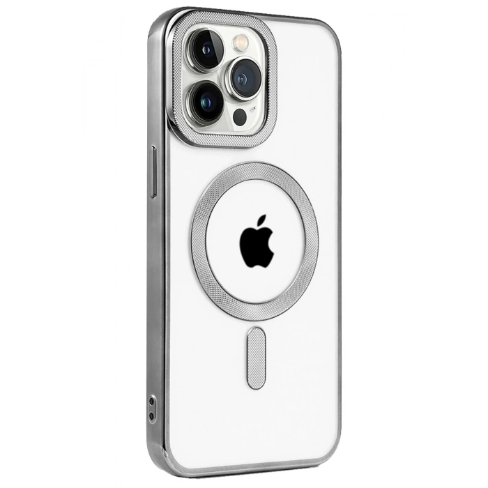 Mey İthalat®   iPhone 15 Pro Max Kılıf Kronos Magsafe Kapak - Titanyum Gri