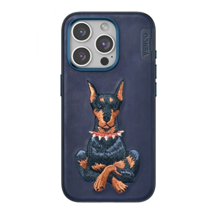 Mey İthalat®   iPhone 15 Pro Max Perma Desenli Kapak - Lacivert
