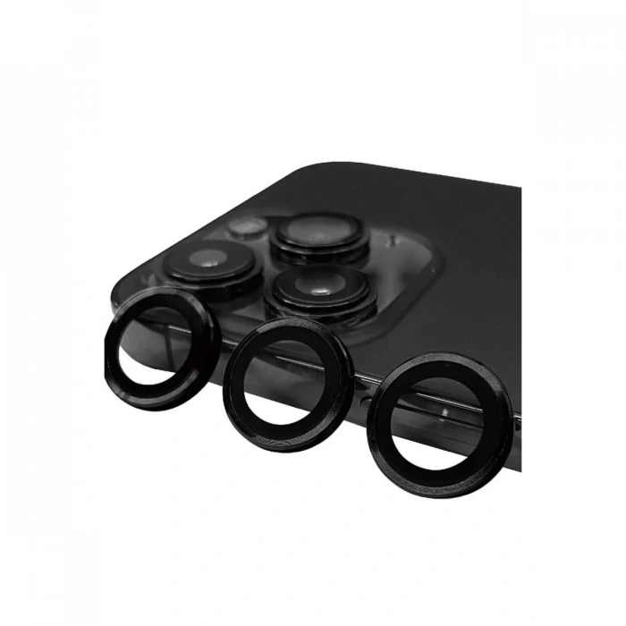 Mey İthalat®   iPhone 15 Pro Max Raze Metal Kamera Lens - Siyah