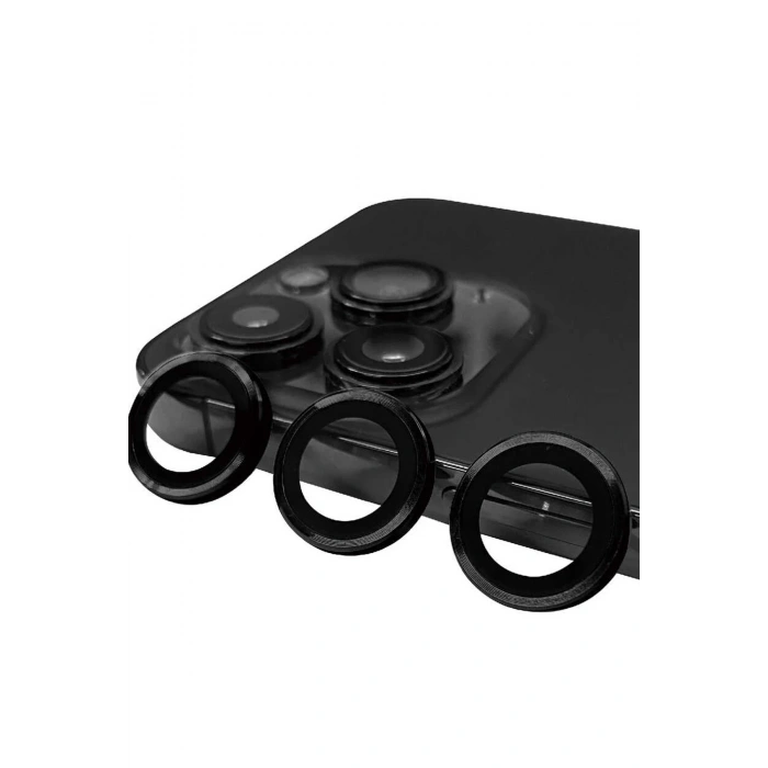 Mey İthalat®   iPhone 15 Pro Raze Metal Kamera Lens - Siyah