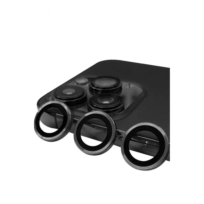 Mey İthalat®   iPhone 15 Pro Raze Metal Kamera Lens - Titan Gri