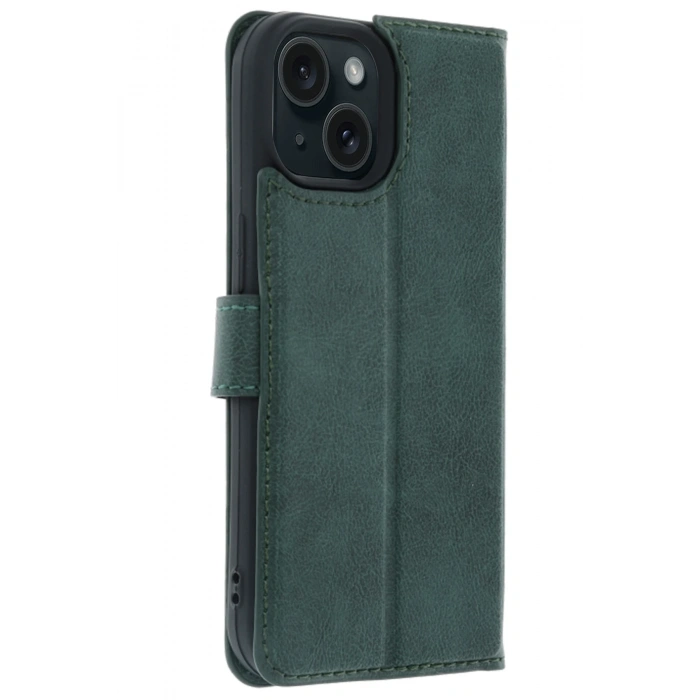 Mey İthalat®   iPhone 15 Trend S Plus Kapaklı Kılıf - Yeşil