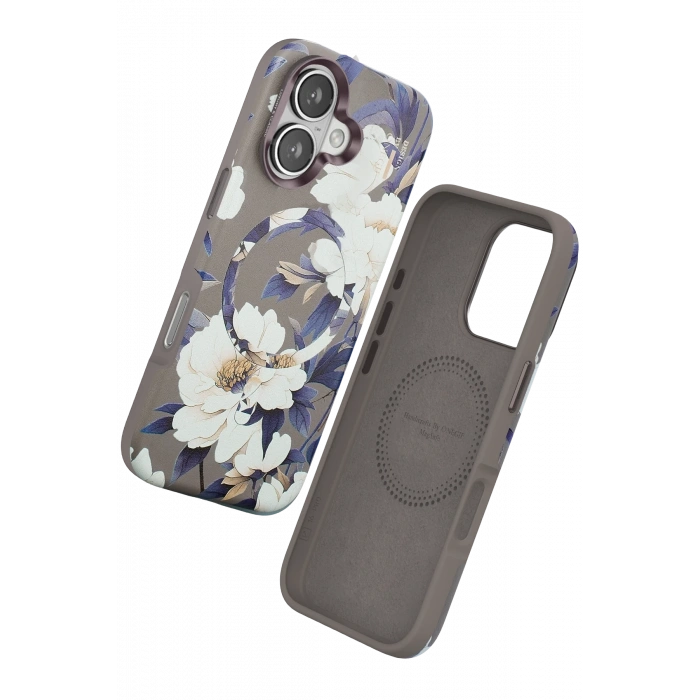 Mey İthalat®   iPhone 16 Flower Series Magsafe Kapak - Gri