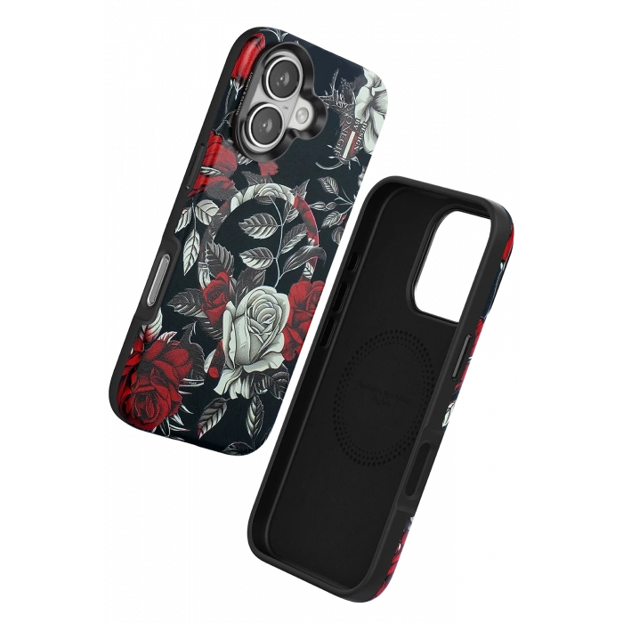 Mey İthalat®   iPhone 16 Flower Series Magsafe Kapak - Siyah