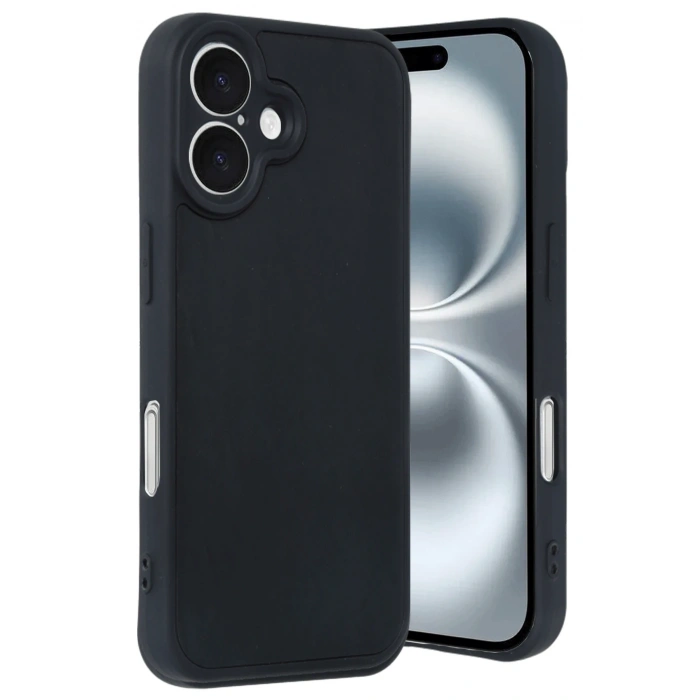 Mey İthalat®   iPhone 16 Kılıf Aras Deri Kapak - Siyah