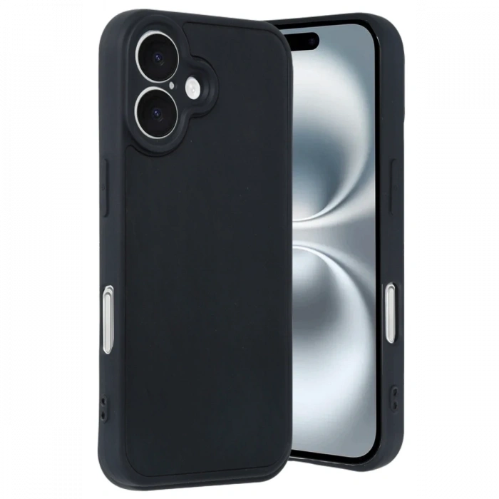 Mey İthalat®   iPhone 16 Kılıf Aras Deri Kapak - Siyah