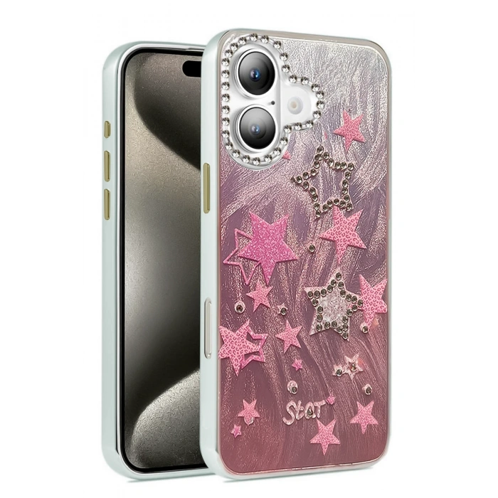 Mey İthalat®   iPhone 16 Kılıf Blade Aynalı Desenli Kapak - Desen 7
