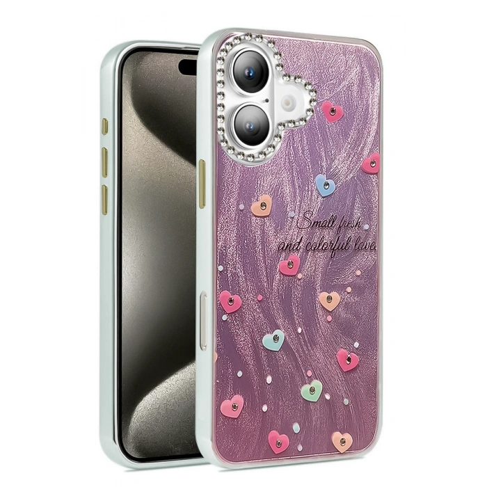 Mey İthalat®   iPhone 16 Kılıf Blade Aynalı Desenli Kapak - Desen 8