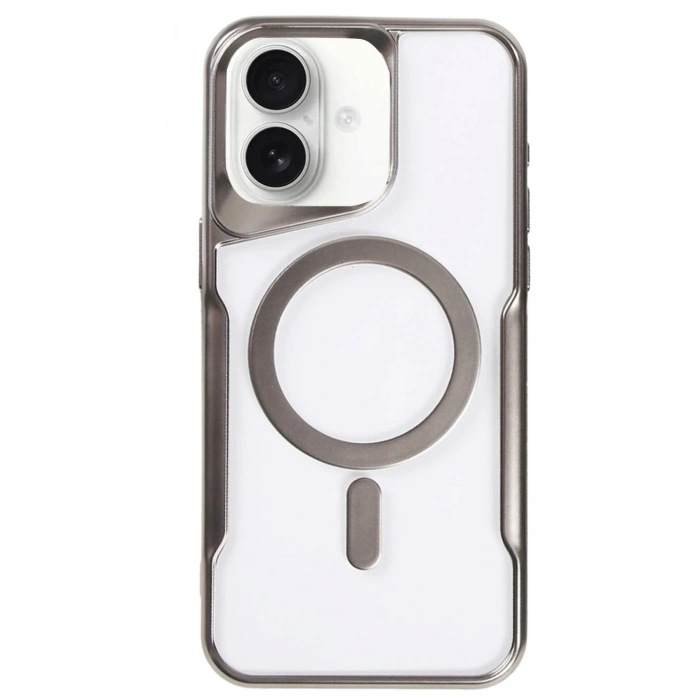 Mey İthalat®   iPhone 16 Kılıf Boyi Magsafe Silikon Kapak - Titan Gri