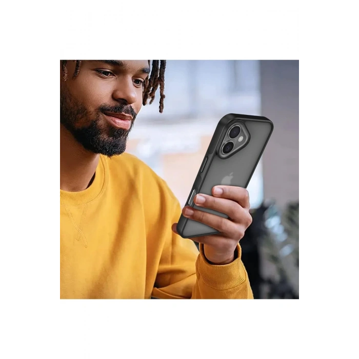Mey İthalat®   iPhone 16 Kılıf Elegant Kapak - Siyah