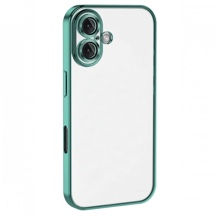 Mey İthalat®   iPhone 16 Kılıf  Lensli Silikon - Turkuaz