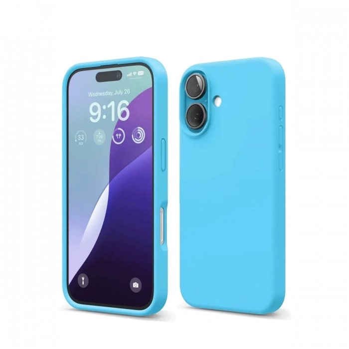 Mey İthalat®   iPhone 16 Kılıf Nano içi Kadife Silikon - Mavi