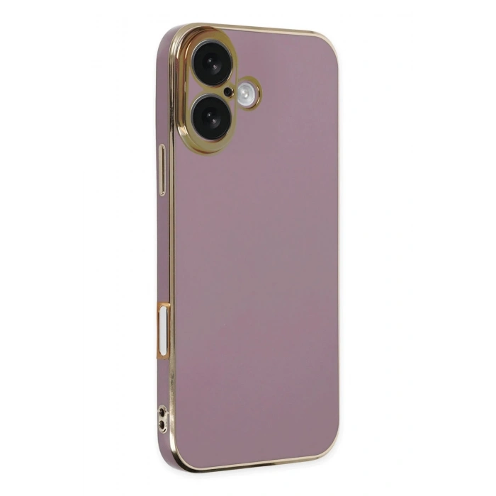 Mey İthalat®   iPhone 16 Kılıf Volet Silikon - Mor