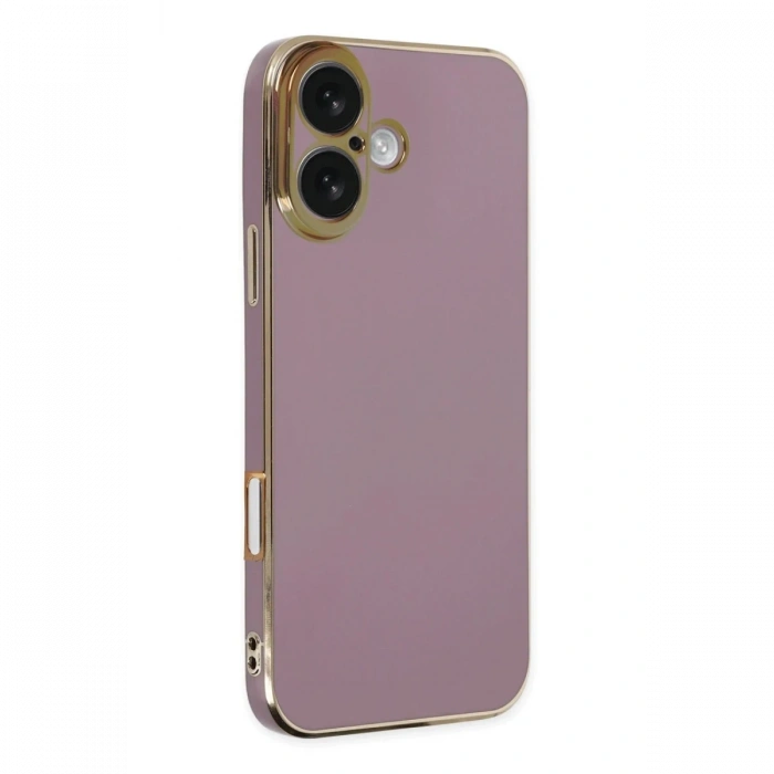 Mey İthalat®   iPhone 16 Kılıf Volet Silikon - Mor