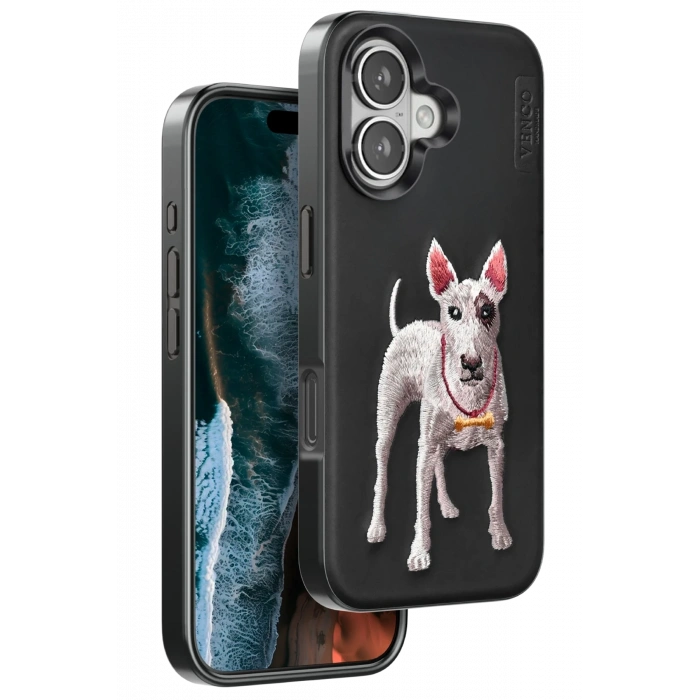Mey İthalat®   iPhone 16 Perma Desenli Kapak - Siyah